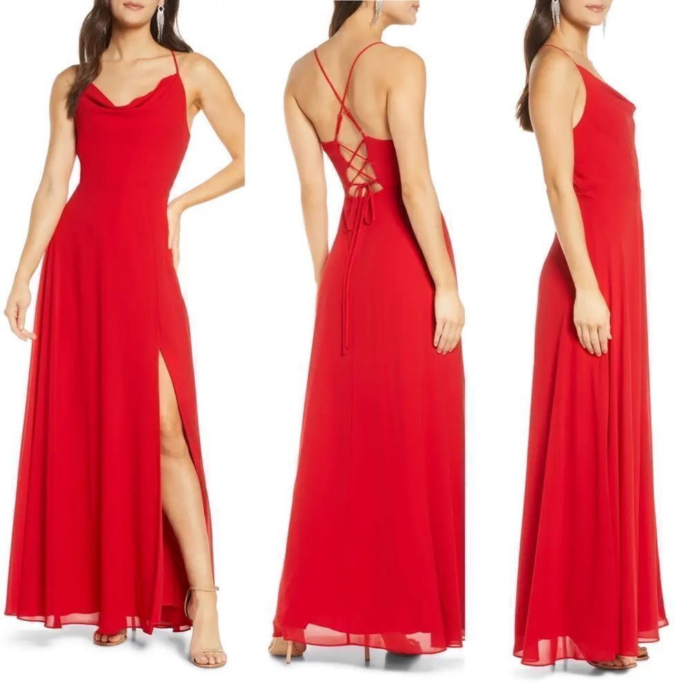 Lace-Up Back Chiffon Gown
SEQUIN HEARTS